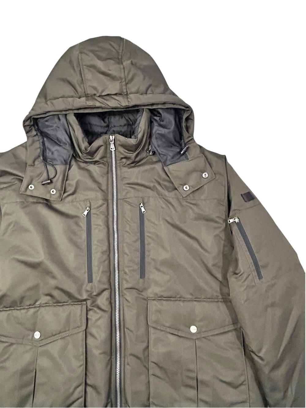 Sean John Hooded Bomber Jacket Men’s Coat Olive Military Coat 4XL 2015 Casual